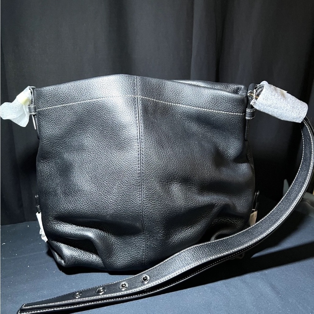 NWT Coach 15064 SoHo Black Pebbled Leather Brooke Hobo Shoulder Bag